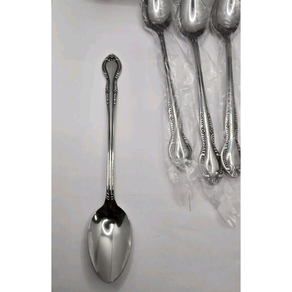 Columbia Stainless Steel Japan Flatware Beaded BNIB set of 4 - Picture 3 of 9